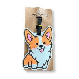🐾 Cute Corgi Luggage Tag – Flexible Rubber Travel Tag 🧳✨